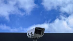 White security camera