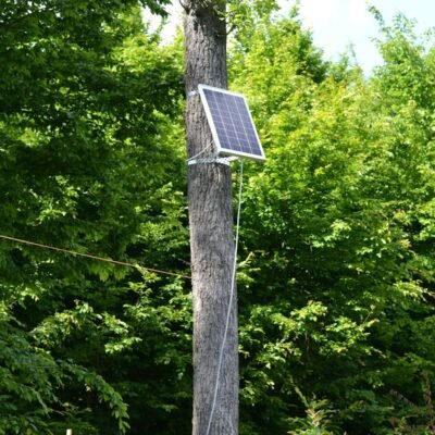 Solar panel on a pole