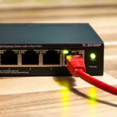 Network switch with ethernet cables