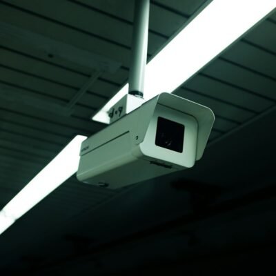 White security camera